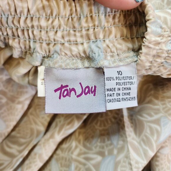 TanJay Vintage Skirt 10 Pleated Cottage Romantic Paisley Garden Tea Fairy Whimsy - Picture 4 of 6